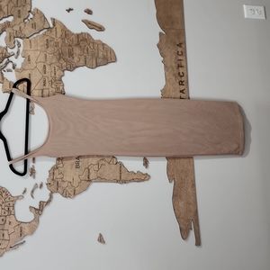 Nude mesh midi body con dress size small